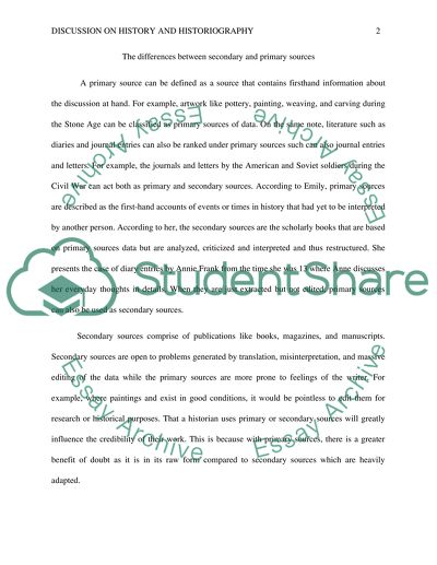 The Differences between Secondary and Primary Sources