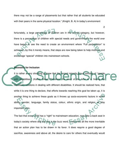 The Inclusion Philosophy of Education