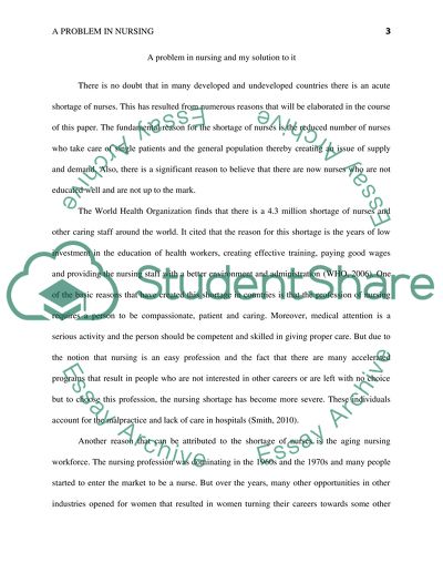 A problem in nursing and my solution to it