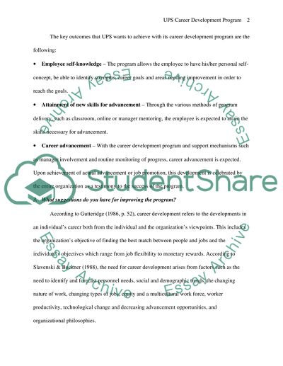 UPS areer development program