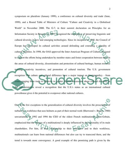 Cultural Diversity in Organizations