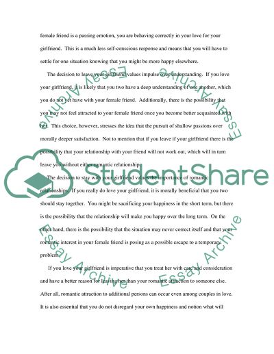 An Ethical Dilemma Concerning Romantic Relationships