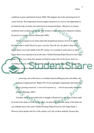 Effects of Global Warming on Poison Ivy