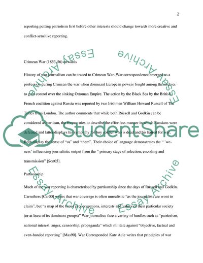 The Constraints Placed on War Correspondents