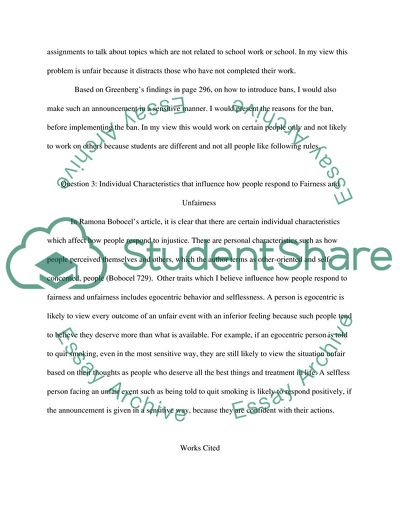 Fairness and Unfairness - Greenberg and Bobocel Articles