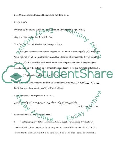 First Fundamental Theorem of Welfare Economics
