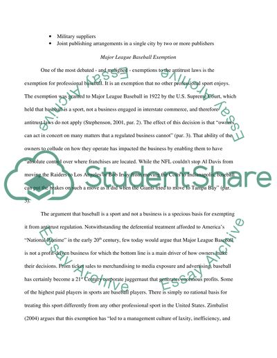 The Sherman Antitrust Act