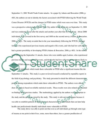 Post-traumatic Stress Disorder in Young People