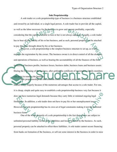 types of organization essay