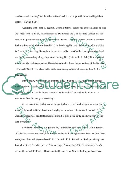 The Life and Period of King Saul