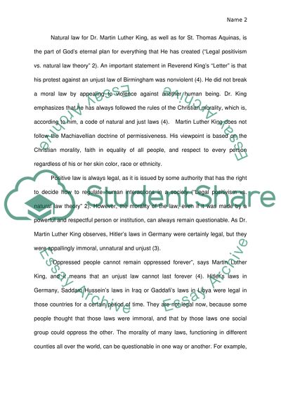 Martin Luther Kings Representation of Law