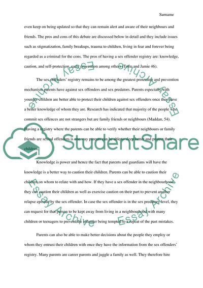 The Public Right to be Able to View the Sex Offender Registry