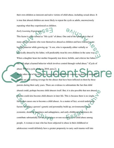 Risk Factors of Child Abuse