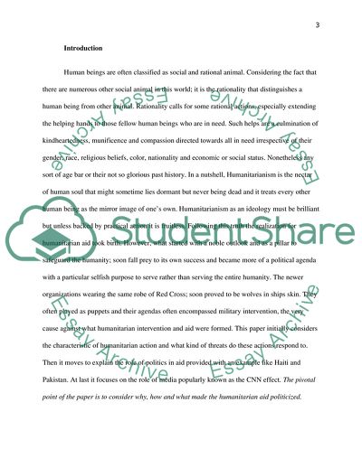 The Changing Nature of Humanitarian Aid and Work