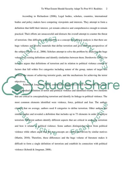 To What Extent Should Security Adapt To Post 9/11 Realities