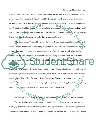 World Literature Course: The Blacks by Jean Jenet