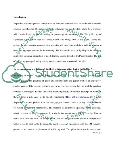 Keynesian Economic Policies and Its Effective Implementation During the Golden Age