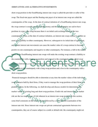 Derivatives and Alternative Investments