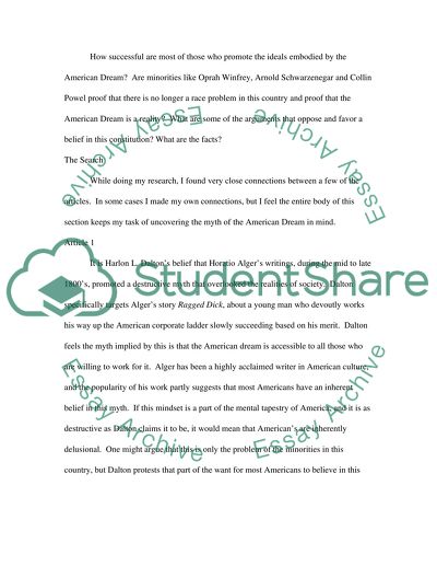 I Search for the American Dream