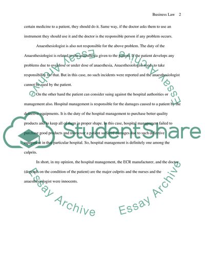 Business Law and Hospital Management