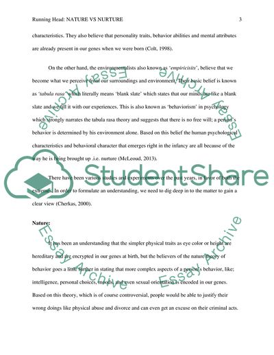 Nature Versus Nurture