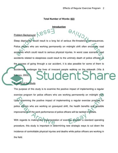 Effects of a Regular Exercise Program on Police Officers