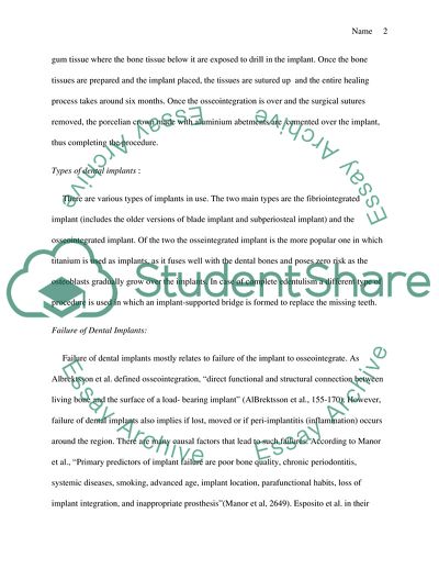 Factors Contributing to Implant Failure
