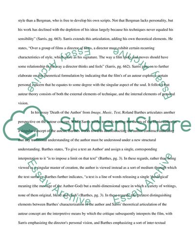 Ingmar Bergman and Auteur Theory