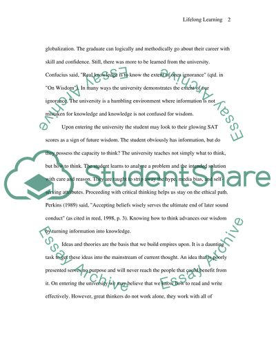 Lifelong Education: The Path From Information to Wisdom