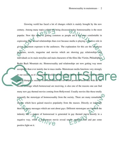 How Homosexuality Is Portrayed in the Mainstream