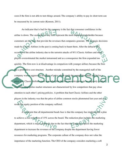 Research on Classic Airlines