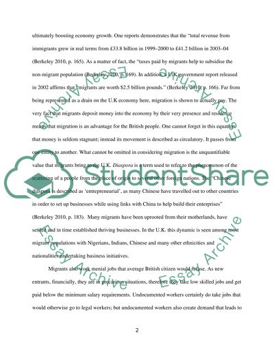 The Value of Migration in the UK