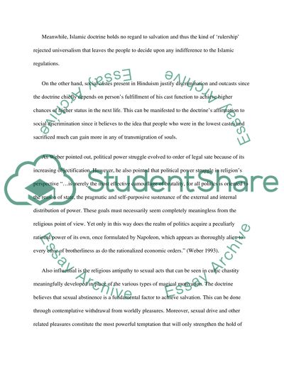 Max Weber and Catholic Doctrine