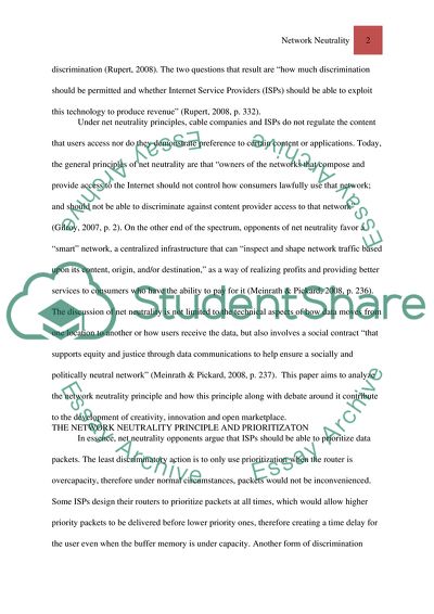 Network Neutrality Principle