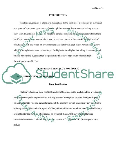 Investment Strategy and Interactive Investor