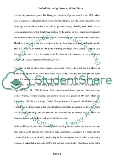 Global Warming Issue and Solutions