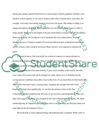 The Code of Hammurabi