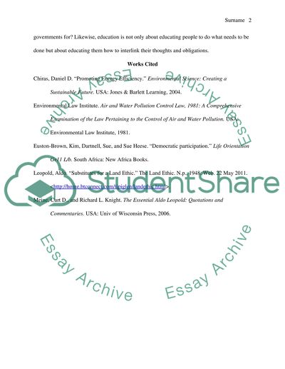 What should be the role of government in conservation practices