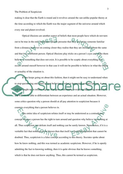 The Problem of Scepticism