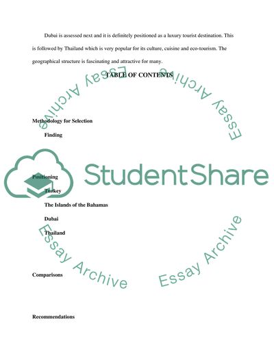 Positioning of Countries as Tourist Destinations