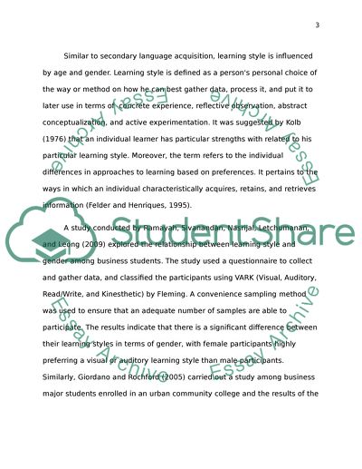 Influence of Gender and Age on Second Language English Learners in Korea