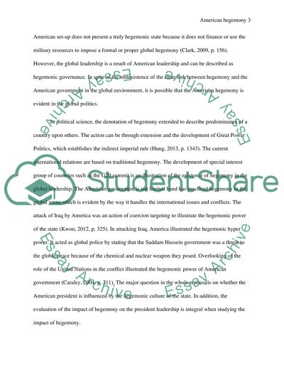 Role of American Hegemony