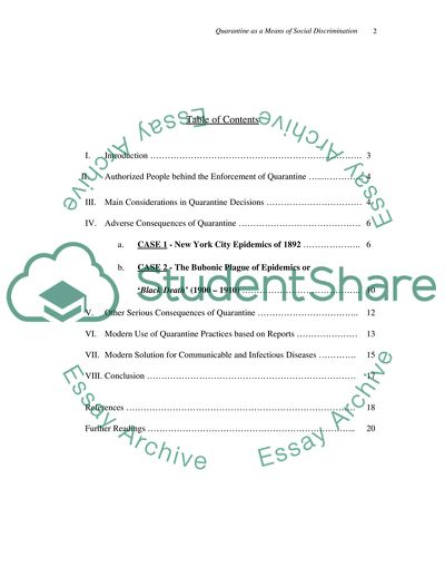 Quarantine as a Tool in Dealing with Epidemics