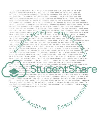 Teacher Professional Learning and Development