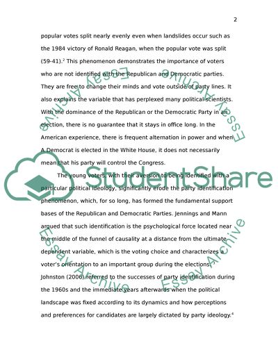 Consequences for Party System of Identification of Republican or Democratic parties