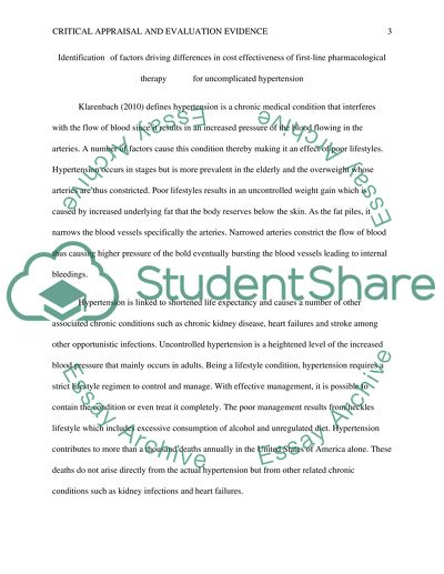 Drug Treatment of Elevated Blood Pressure