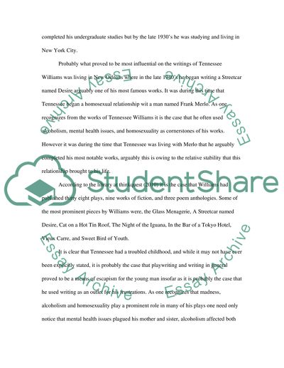 Theatrical Notes of Tennessee Williams