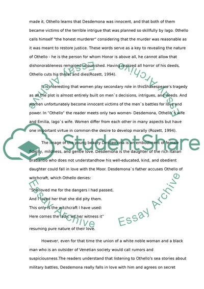 Female Characters in Othello by Shakespeare