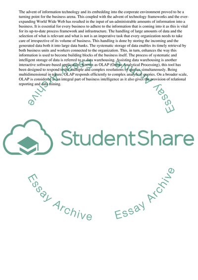 Trends in Data Warehousing