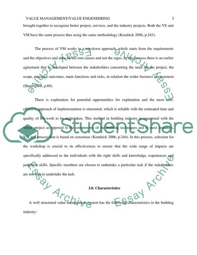 Value Management/ Value Engineering